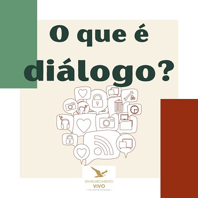 Imagem de várias formas de diálogo com o texto: O que é diálogo?